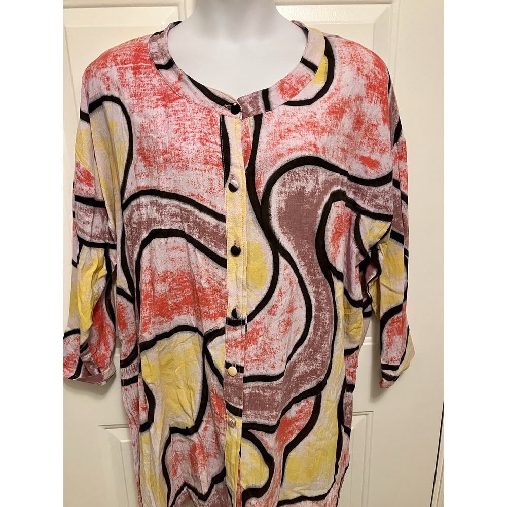 Suce Sos 100% Cotton Gauze Top Kaftan type Tunic Shirt Large/XL ‎ Art To Wear